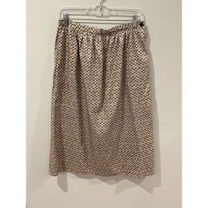 Vintage Courtwell‎ Midi Skirt Womens Size 12 Gold Black Lightweight Pleated